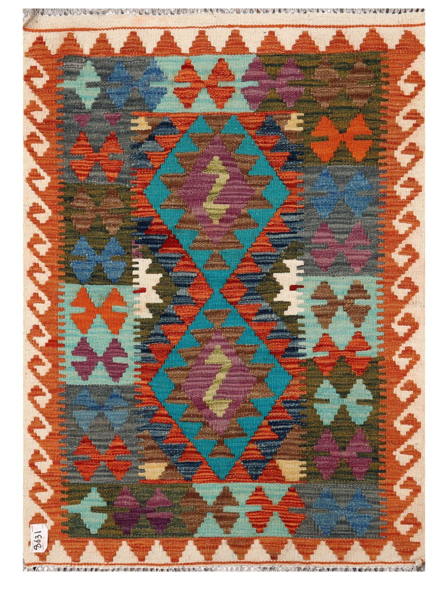 Maimana Afghanistan Kilim Rug - 112 x 81 cm