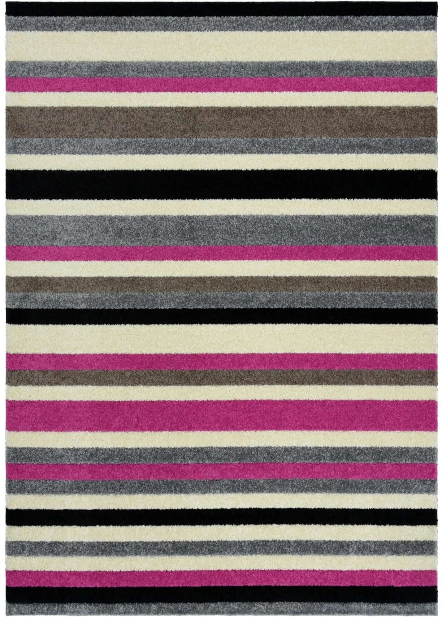 Linea Striped Pink Washable Rug