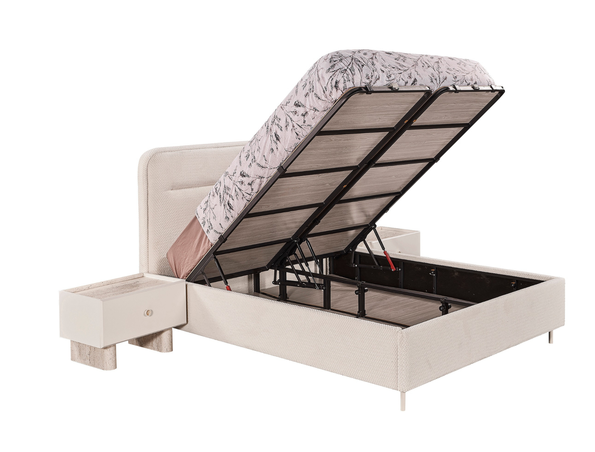 Netline Home Interior Pamukkale Bedroom Set with bed, nightstands, and dresser in a modern bedroom style.