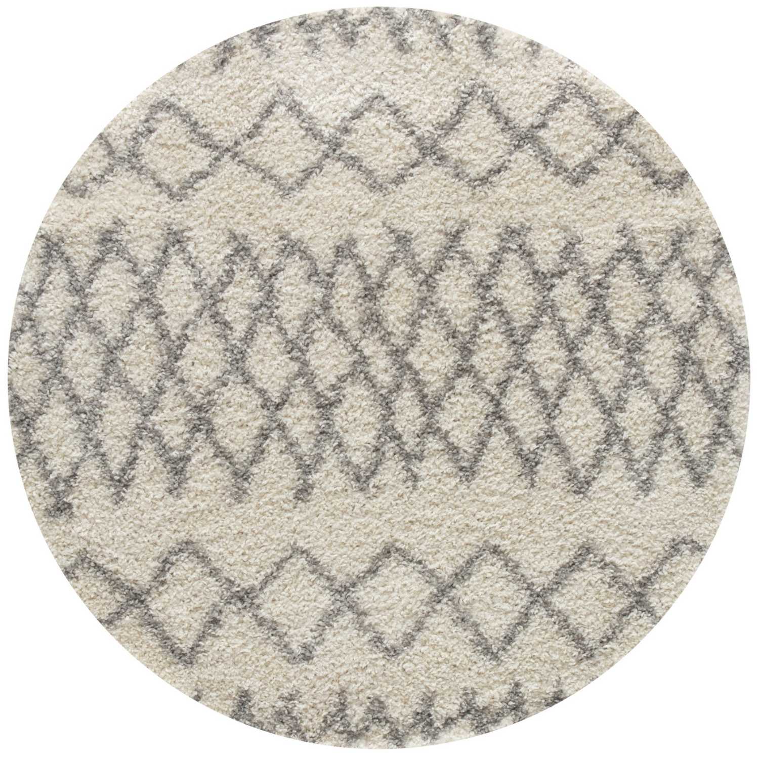 Moroccan Ivory Grey Shaggy Rug | 900
