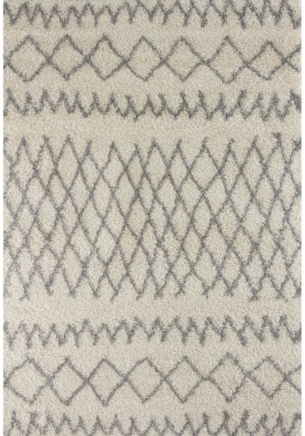 Moroccan Ivory Grey Shaggy Rug – 900