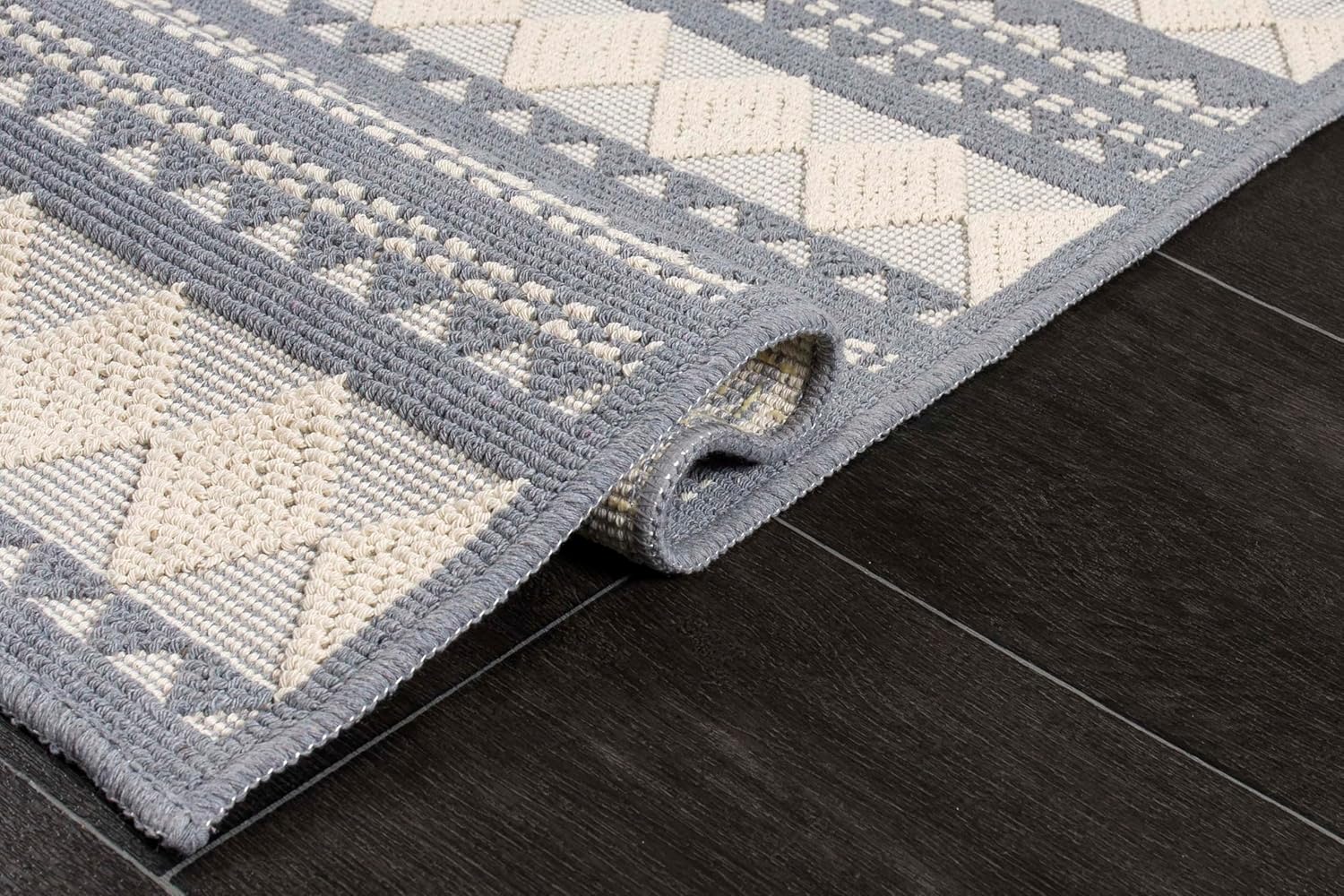 Rugs Living Room - Washable Rug - Area Rug - Non-Slip Rugs Carpet - 100% Cotton - Vintage Rug for Living Room Bedroom Kitchen - Kid and Pet Friendly Rug - Boho Rug (GREY RUG, 80X150 CM)