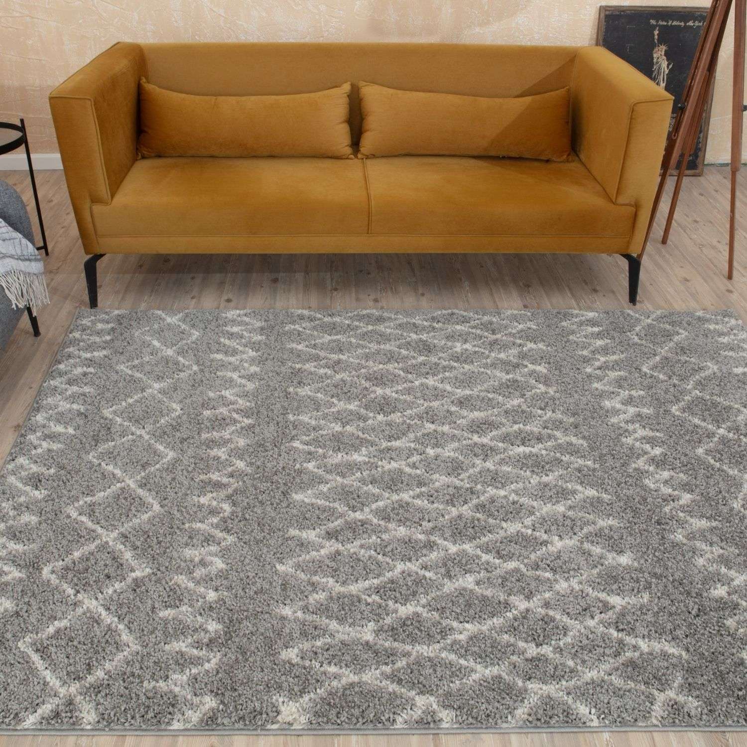 Moroccan Grey Shaggy Rug | 910