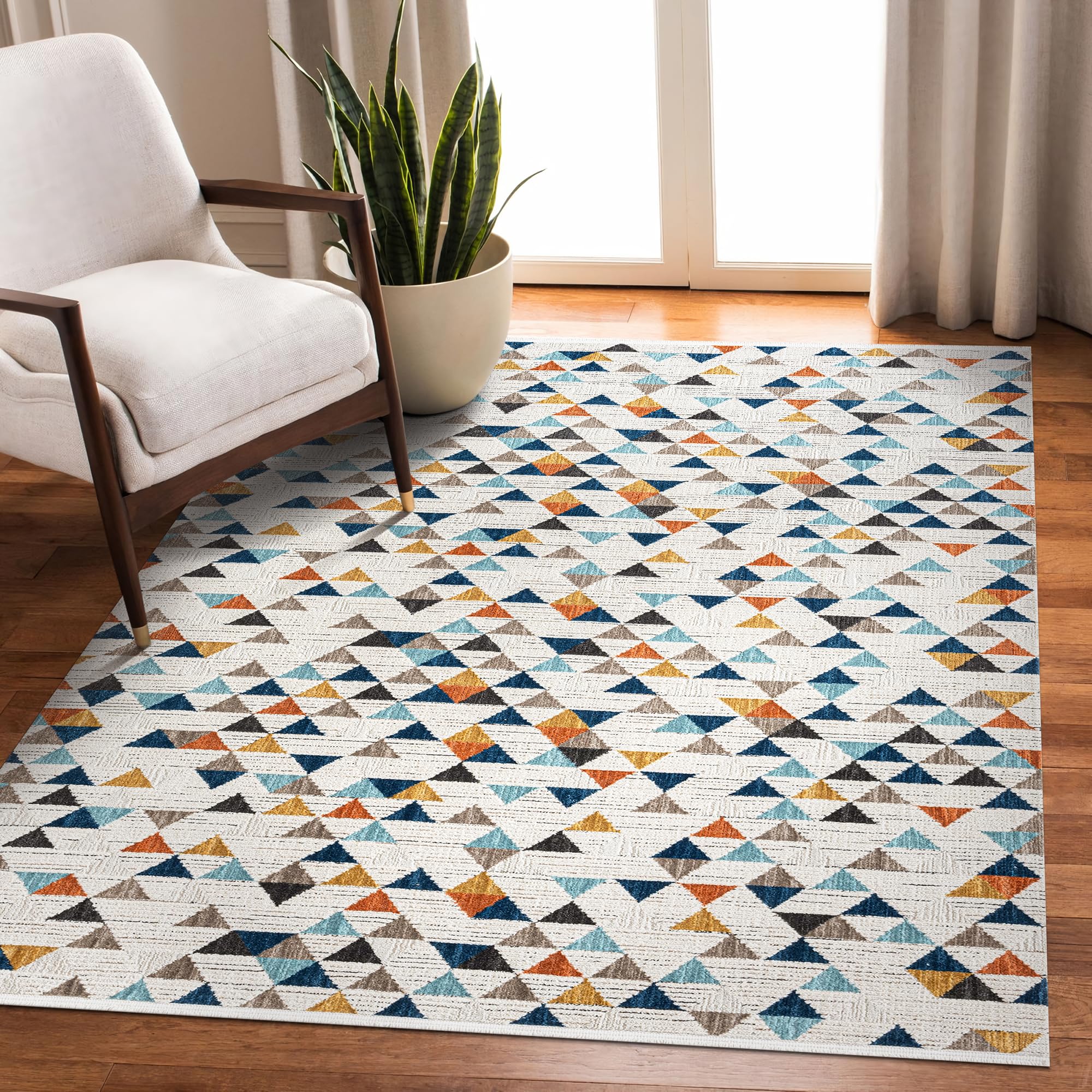 Area Rug for Living Room - Ultra-Soft Low Pile Carpet | Soft Micro Polyester, Non-Shedding & Shed-Resistant | Modern Rugs for Bedroom, Large Rugs, Hallway, Carpets (LIGHT BEIGE, 120X180)