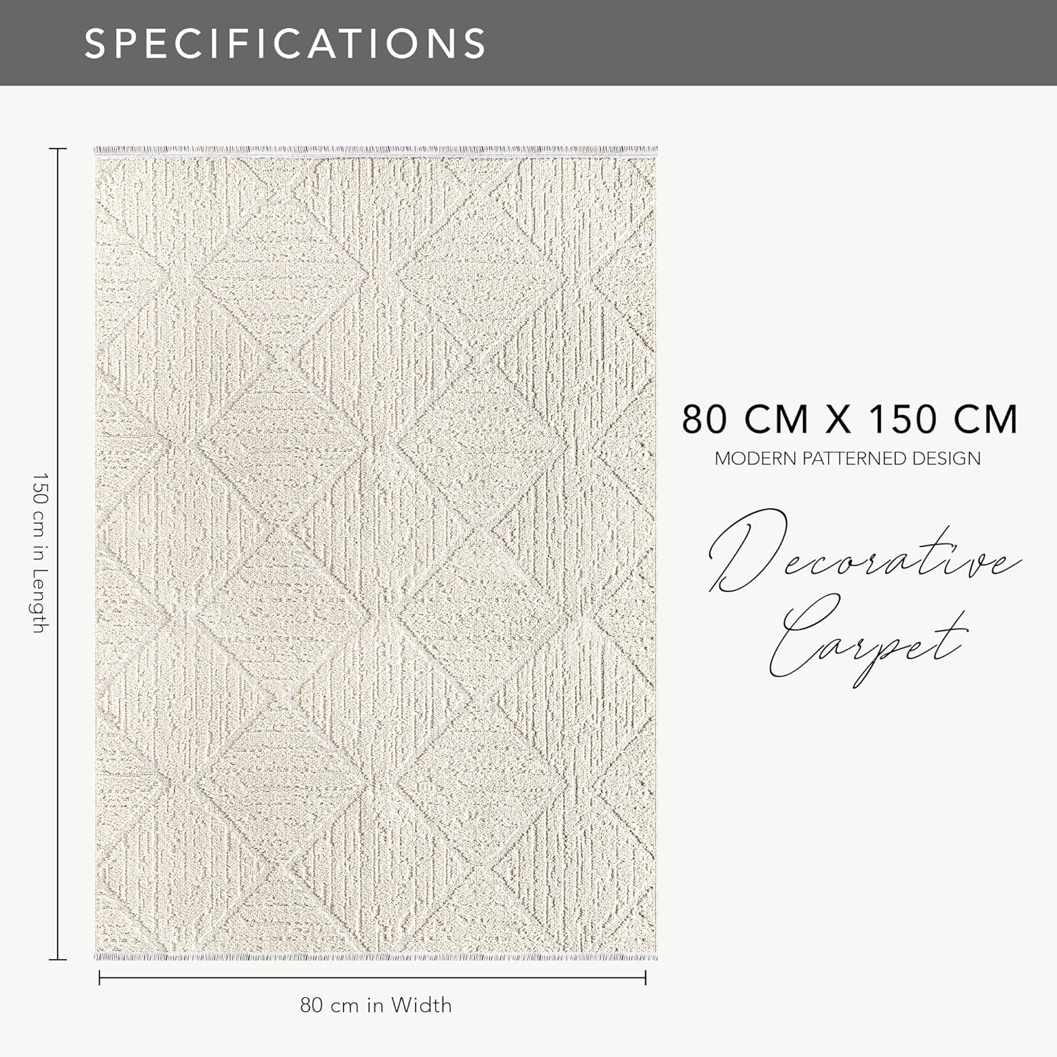 Area Rug for Living Room – Fluffy Area Rug, Modern Carpet for Bedroom & Home | Non-Shedding, Shed-Resistant Large Area Rugs for Living Room, Hallway & Office Decor (BEIGE, 80X150)