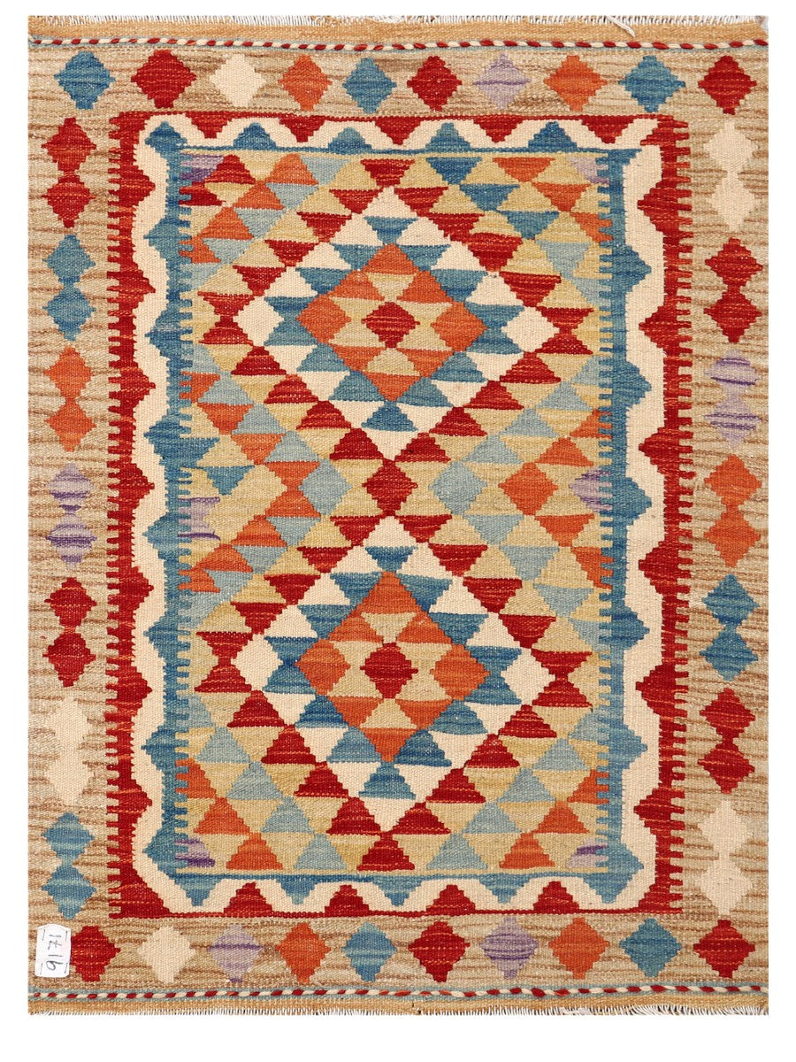 Maimana Afghanistan Kilim Rug - 112 x 83 cm