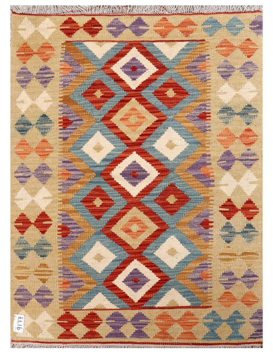 Maimana Afghanistan Kilim Rug - 114 x 84 cm