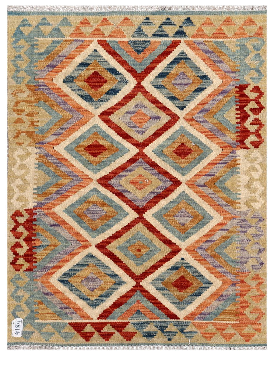Maimana Afghanistan Kilim Rug - 110 x 83 cm
