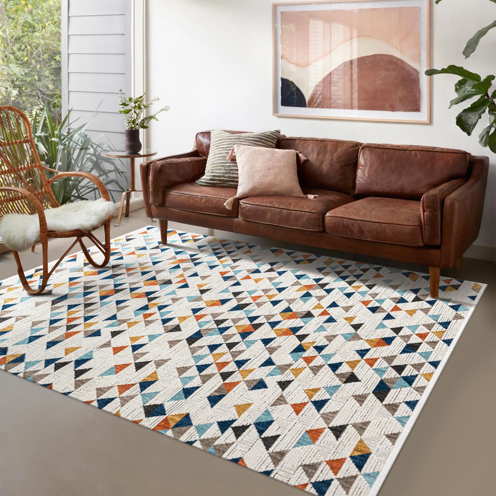 Area Rug for Living Room - Ultra-Soft Low Pile Carpet | Soft Micro Polyester, Non-Shedding & Shed-Resistant | Modern Rugs for Bedroom, Large Rugs, Hallway, Carpets (LIGHT BEIGE, 120X180)