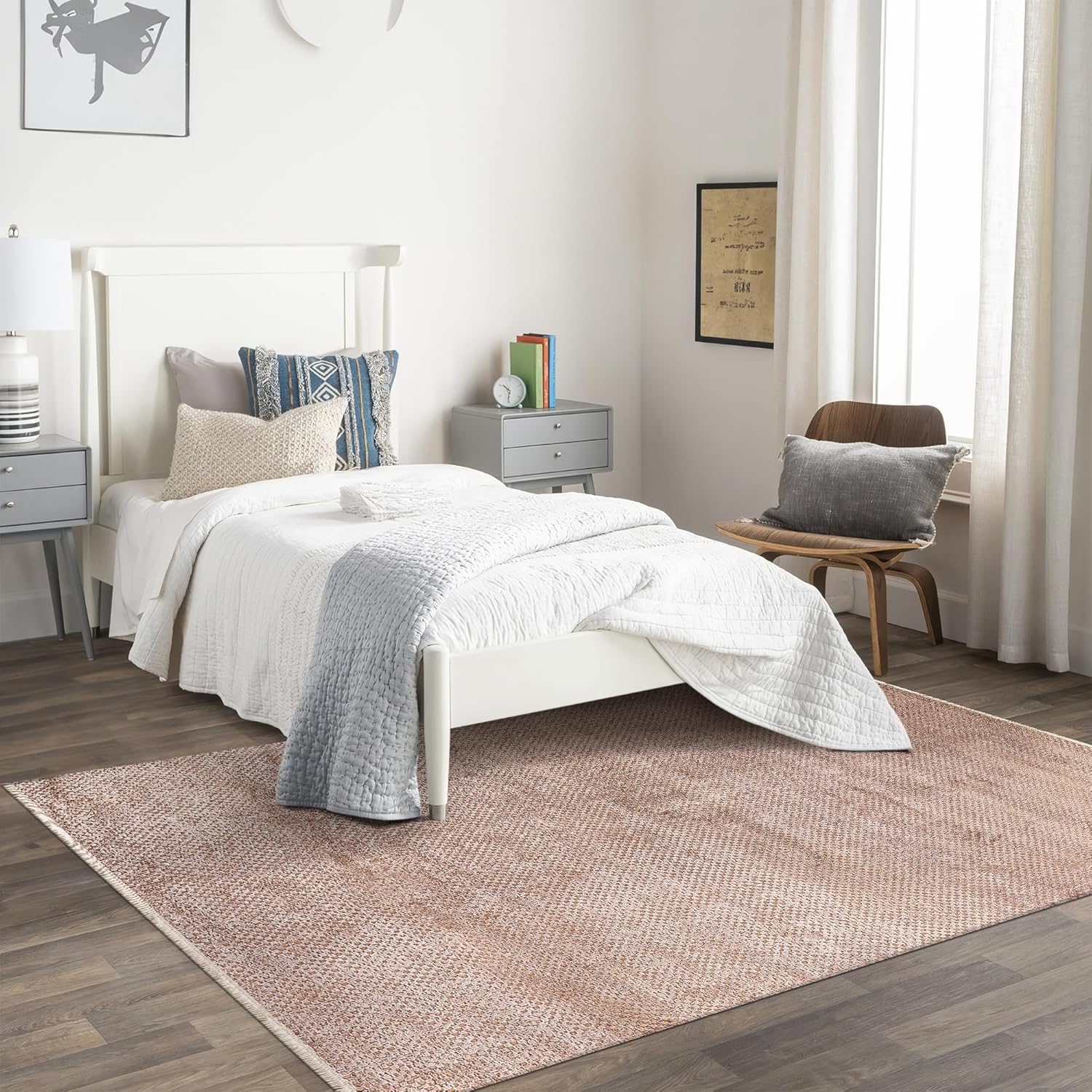 Luxury Area Rug for Living Room – Soft & Durable Bamboo Silk Carpet for Kitchen, Bedroom & Hallway – Modern, Classic & Boho Style Area Rugs – Non-Shedding (BROWN, 120X180)