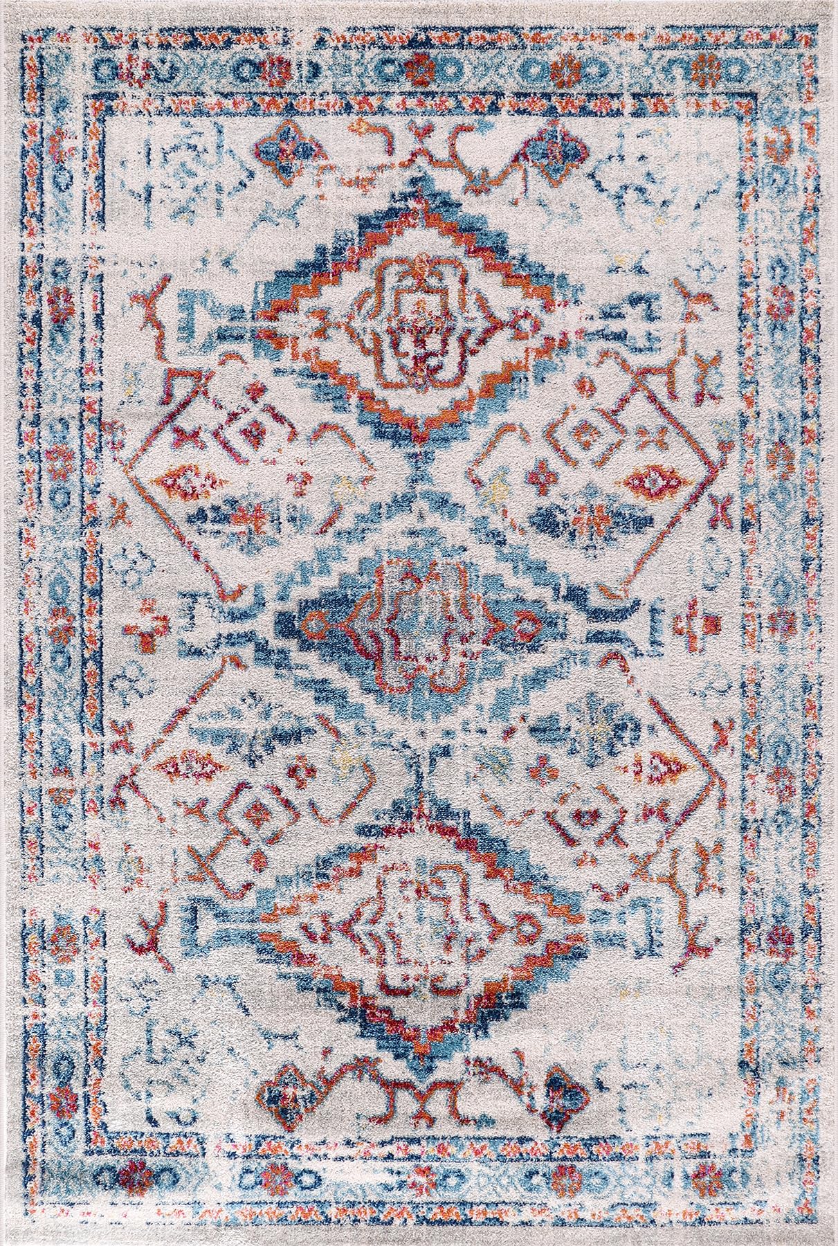 NETLINE HOME Area Rugs For Living Room, Bedroom, Kitchen, Dining Room | Oriental Design Carpet | Soft Medium Pile | Traditional Vintage Rug | Stain Resistant (Pink Cream, 160X230 CM)