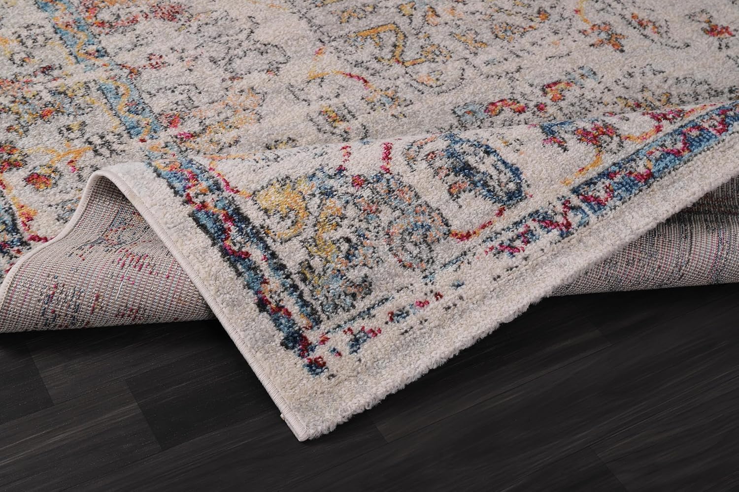 Vintage Area Rug for Living Room | Soft & Durable Carpet, Kid & Pet Friendly | Wilton Woven, Classic Distressed Medallion Design for Bedroom, Hallway & Kitchen (BEIGE, 80X150)