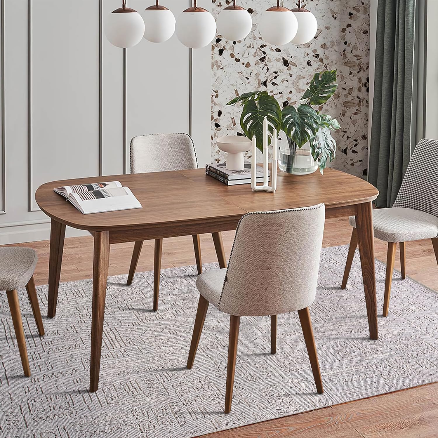 Modern Area Rug for Living Room – Durable, Non-Shedding Carpet for Bedroom, Kitchen & Hallway Rugs | Easy to Clean, Lightweight & Low Pile Design (GRAY, 120X180)