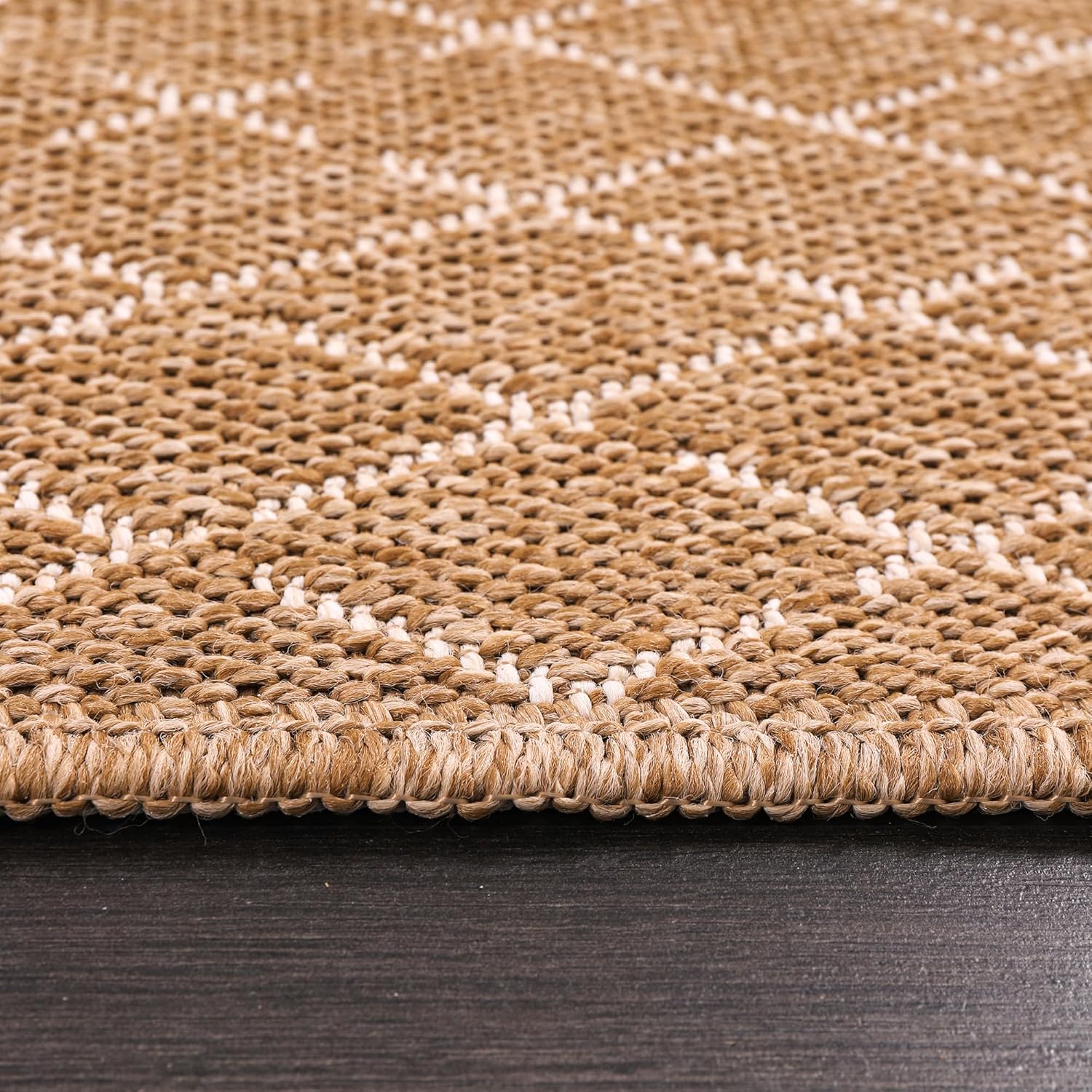 Rugs Living Room - Non slip, Washable Area Rug - Beige Rug, Suitable for Indoor and Outdoor Use, UV and Weather Resistant, Carpet for Bedroom, Kitchen, Verandas (Beige 4, 80X150 CM)