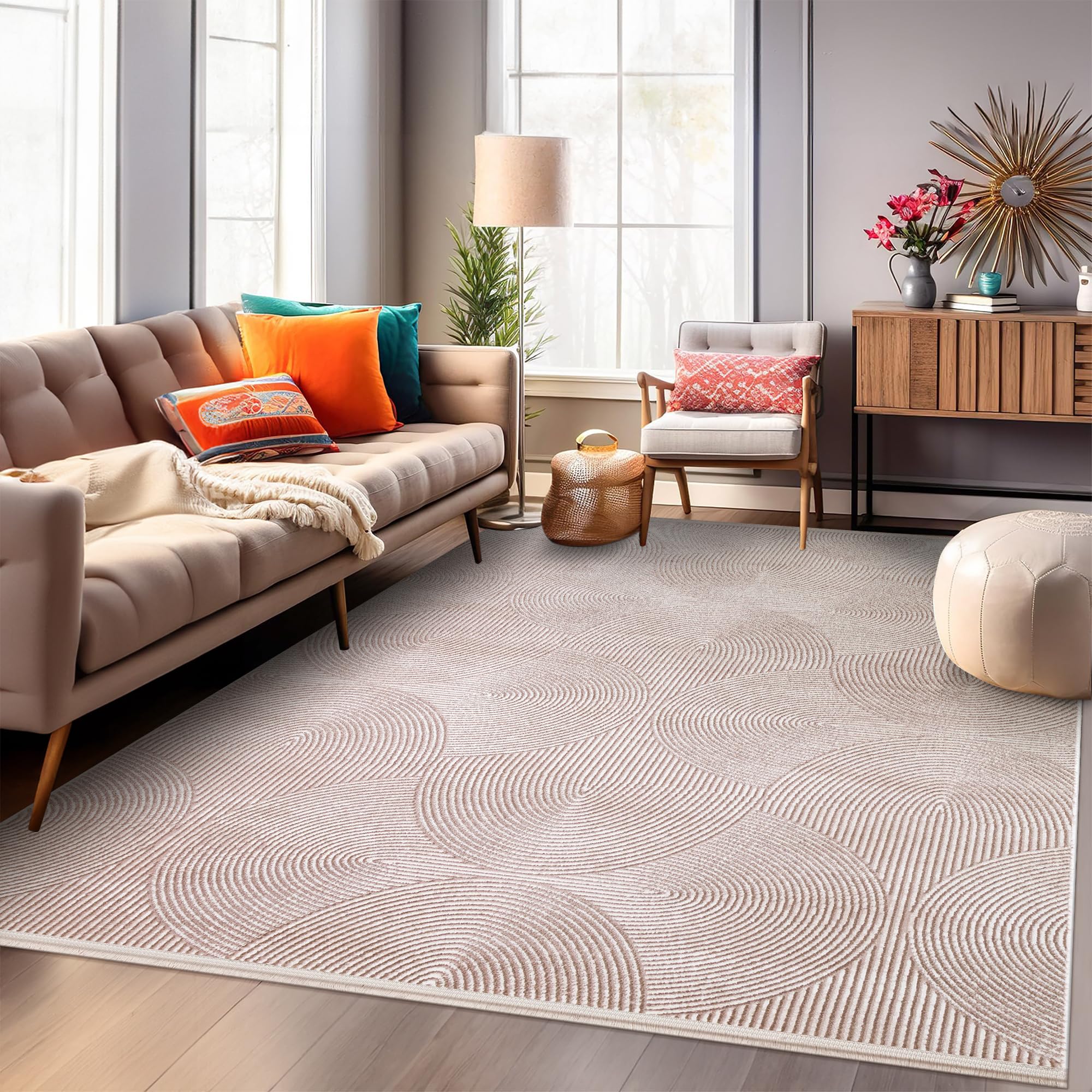 Area Rug for Living Room – Soft Plush Area Rug, Modern Carpet for Bedroom & Home | Non-Shedding, Shed-Resistant Large Area Rugs for Living Room, Hallway & Office (LIGHT GRAY, 160X230)