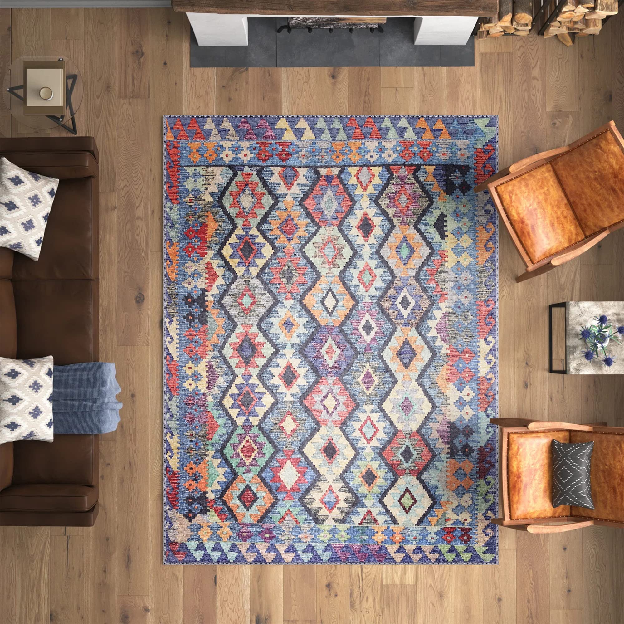 NETLINE HOME - Machine Washable Area Rugs for Kitchen, Bedroom, Hall, Living Room, Kid Room - Traditional Turkish Rugs – Classic Oriental Design Carpet