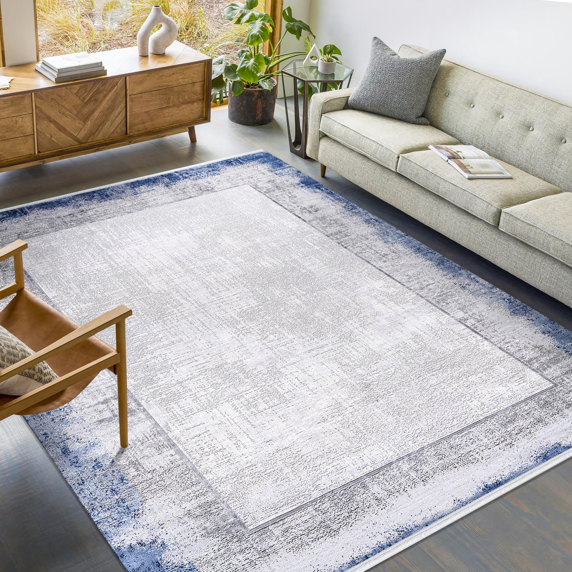 Luxury Area Rug for Living Room – Soft & Durable Bamboo Silk Carpet for Kitchen, Bedroom & Hallway – Modern, Classic & Boho Style Area Rugs – Non-Shedding (BROWN, 120X180)