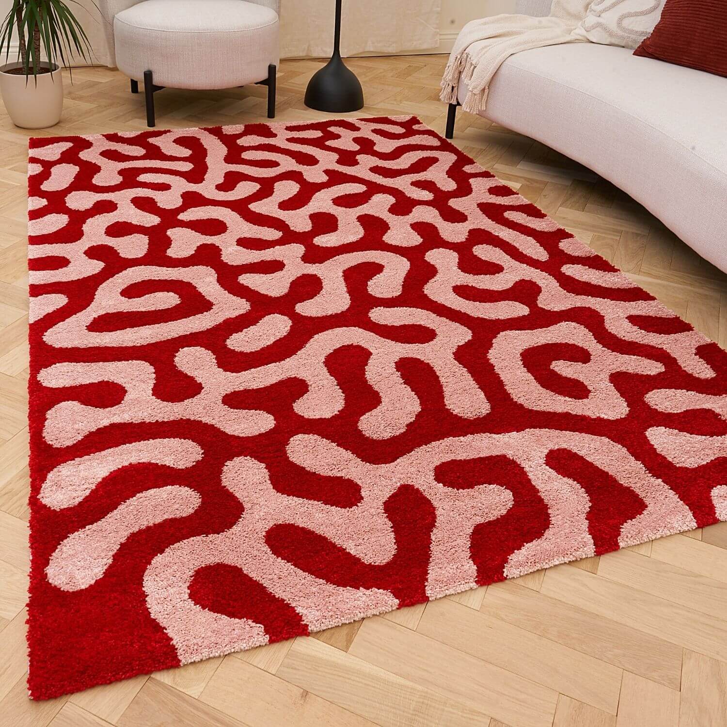 Joli Doodle Red & Pink Rug