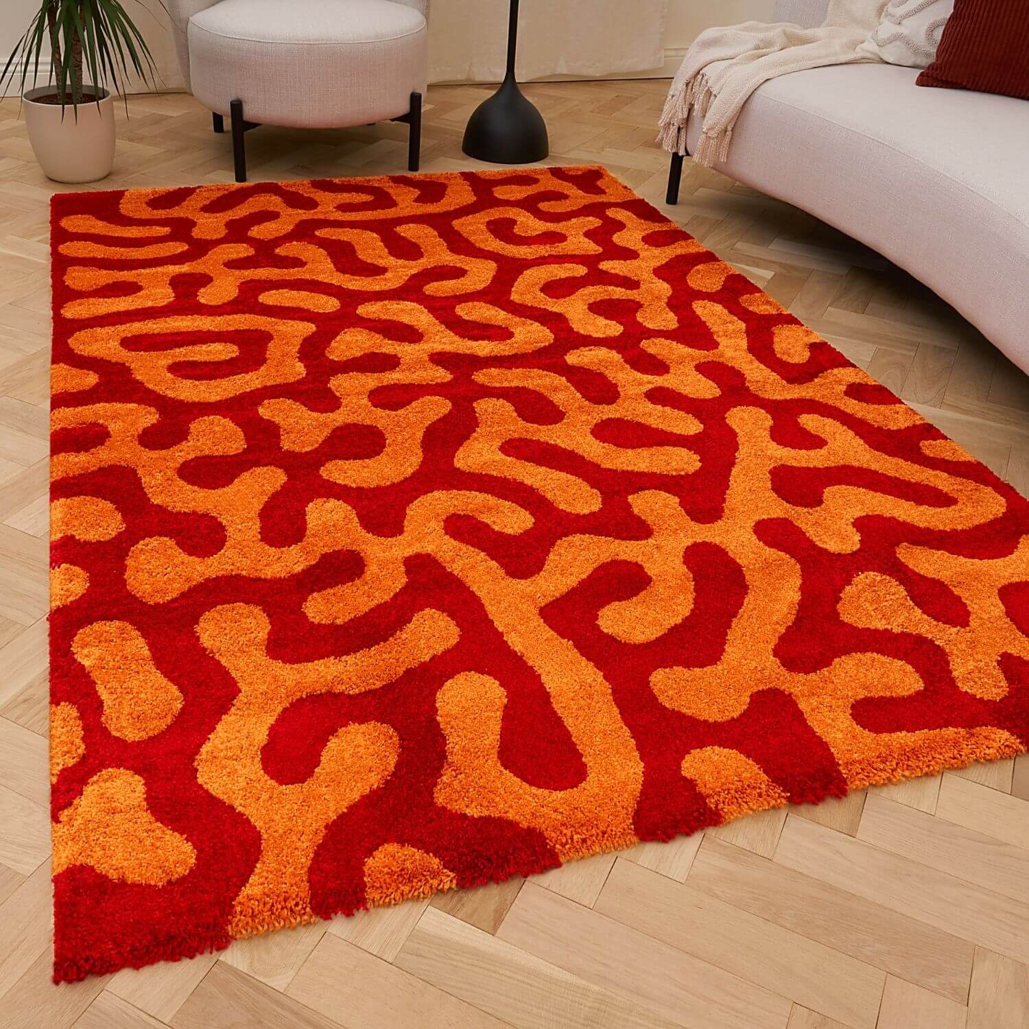 Joli Doodle Red & Orange Rug