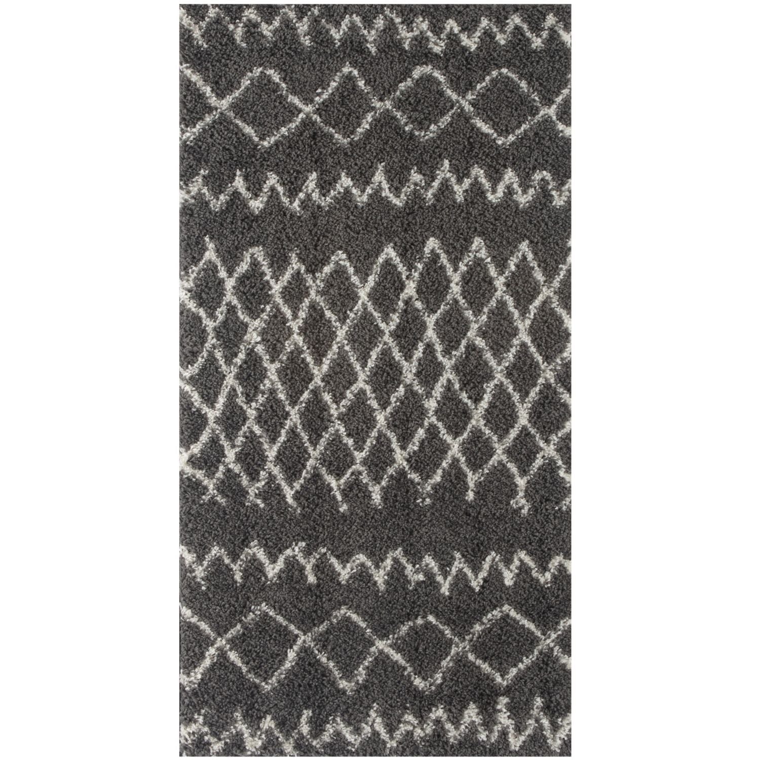 Moroccan Dark Grey Shaggy Rug | 940