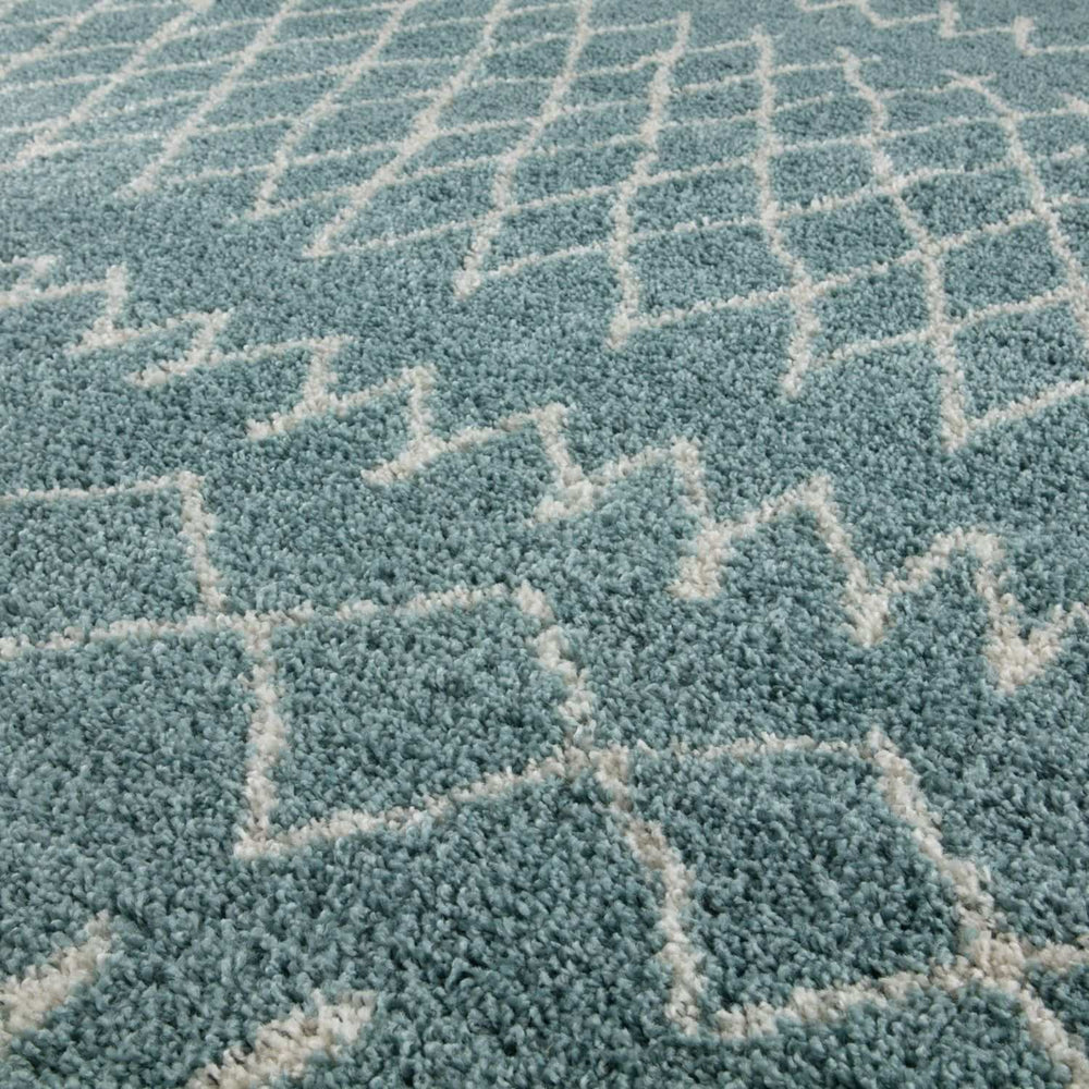 Moroccan Duck Egg Blue Shaggy Rug – 950