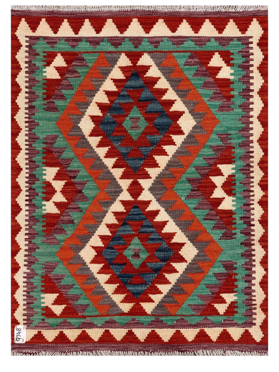 Maimana Afghanistan Kilim Rug - 113 x 83 cm