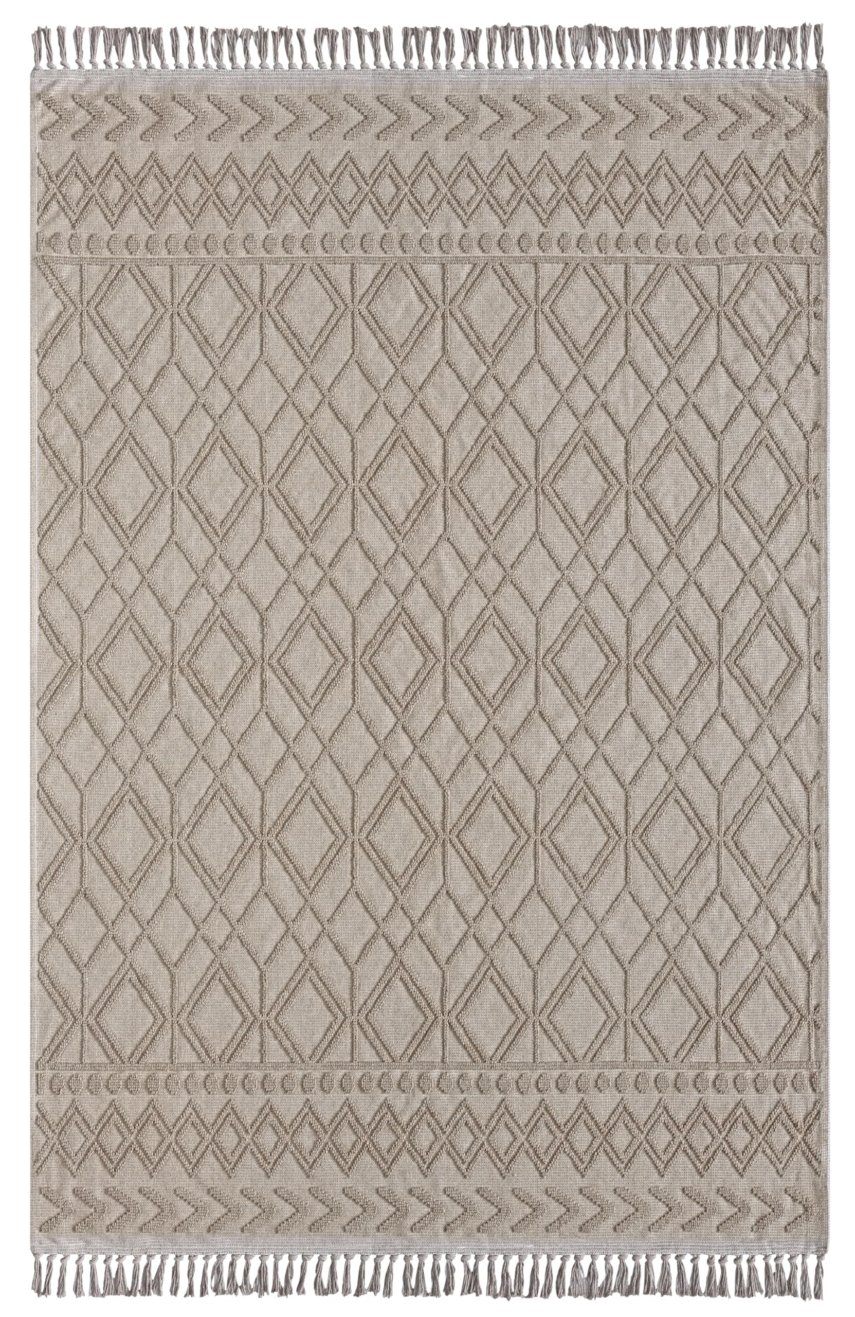 NETLINE HOME Machine Washable Area Rugs For Kitchen, Bedroom, Dining Room and Living Room | Kid Pet Friendly Rug | 100% Cotton | Low Pile | Non Slip (Beige, 160X230 CM)