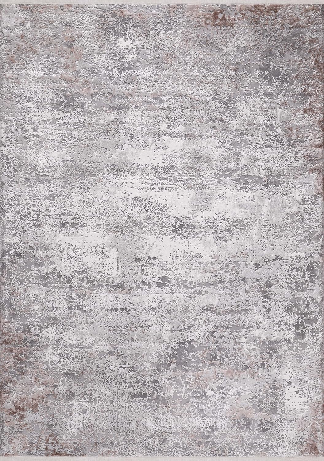 Luxe Area Rug for Living Room | Soft 8mm Pile, High-Density Wilton Woven Carpet | Fade Resistant, Luxury Geometric & Distressed Design for Bedroom, Hallway & Kitchen (ASH GRAY, 80X150)
