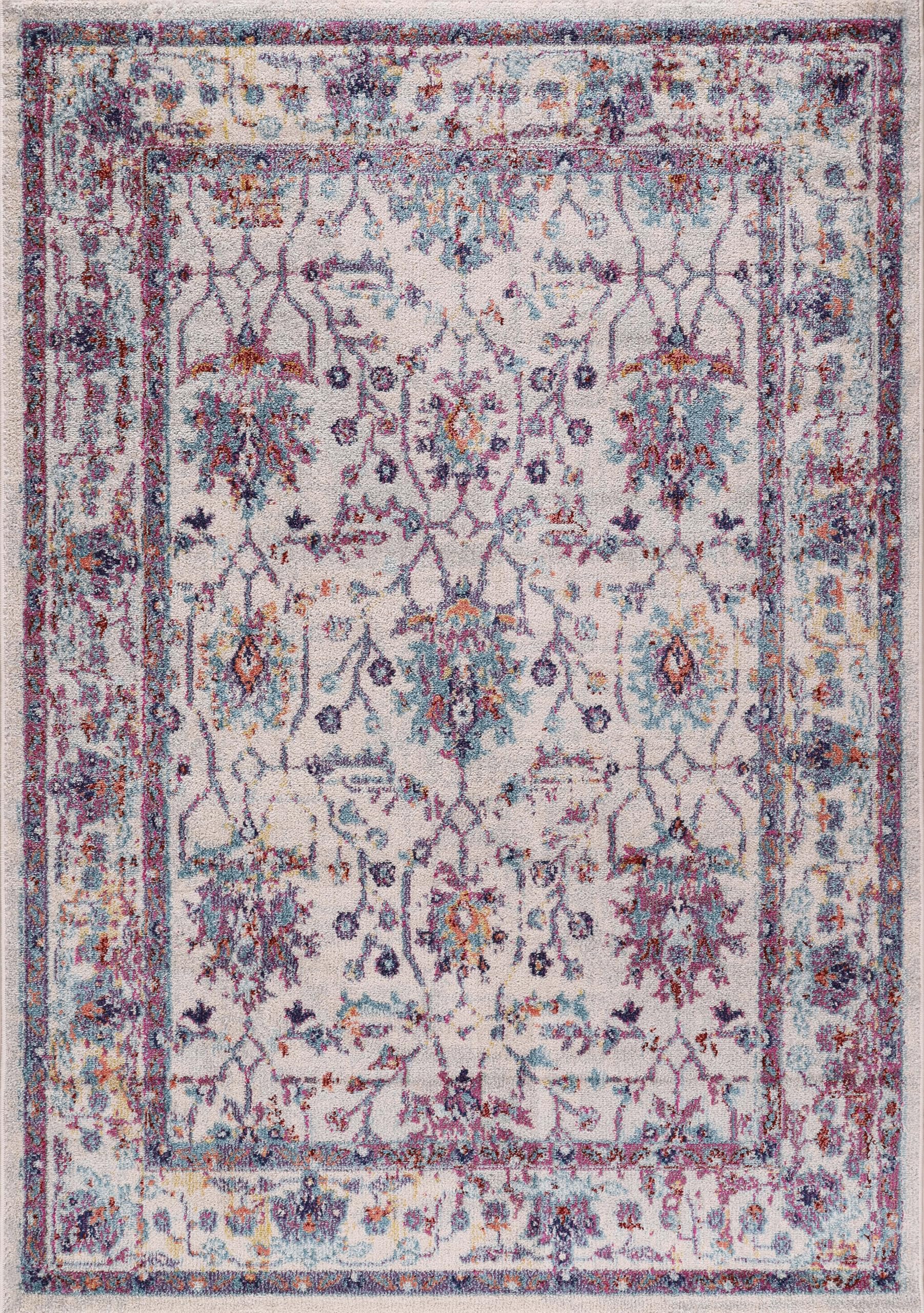 Vintage Area Rug for Living Room | Soft & Durable Carpet, Kid & Pet Friendly | Wilton Woven, Classic Distressed Medallion Design for Bedroom, Hallway & Kitchen (BEIGE, 80X150)