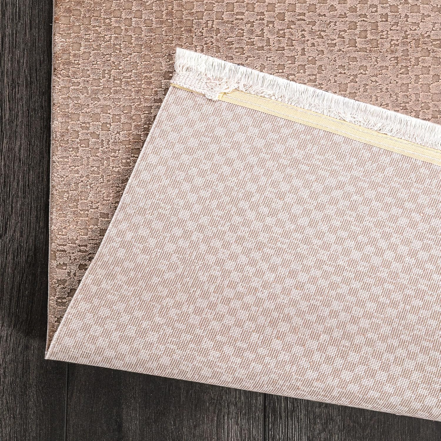 Luxury Area Rug for Living Room – Soft & Durable Bamboo Silk Carpet for Kitchen, Bedroom & Hallway – Modern, Classic & Boho Style Area Rugs – Non-Shedding (BROWN, 120X180)