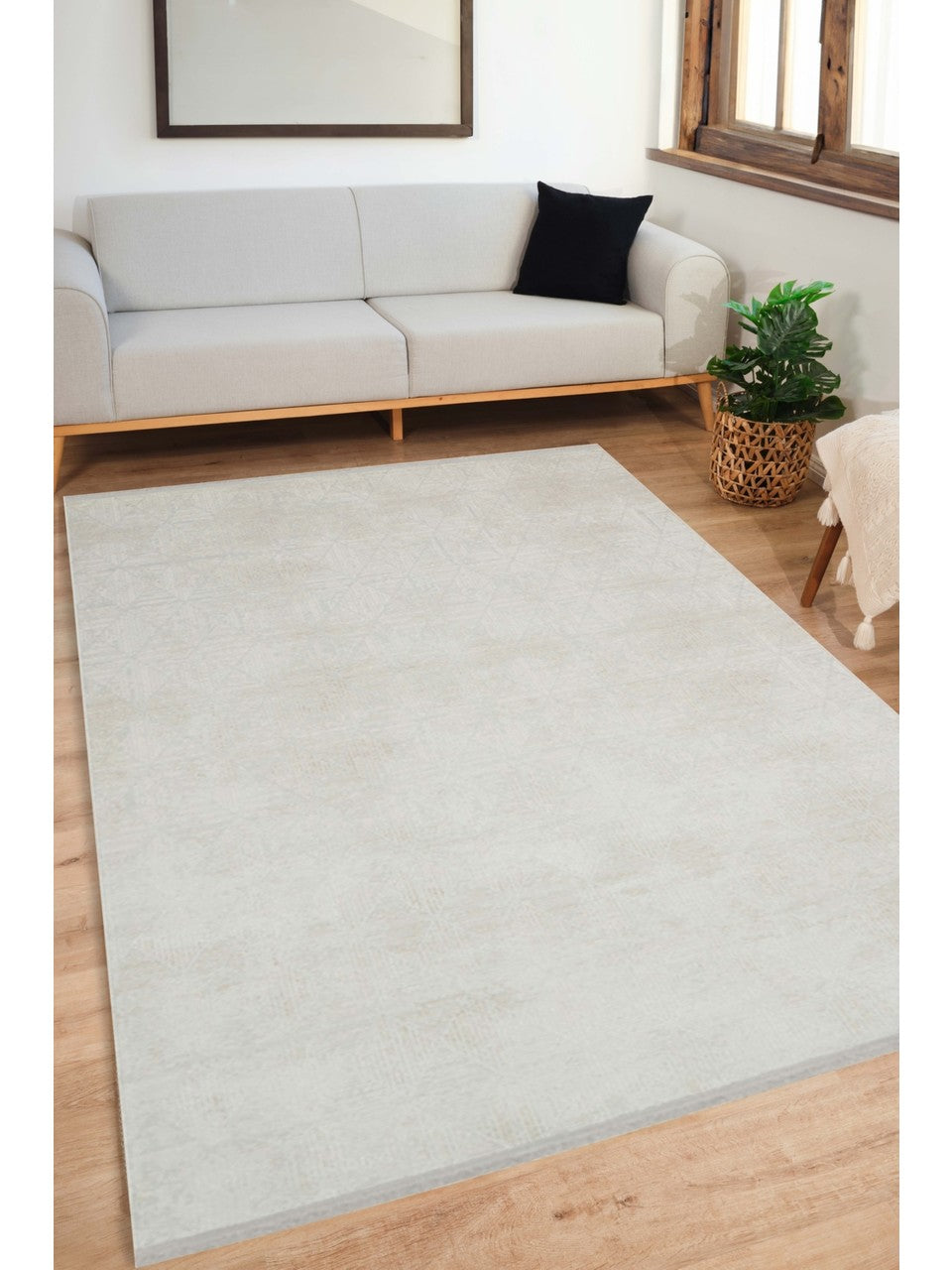 Netline Home Rugs Depot Cream Modern Alin AL003 Area Rug – 100% Acrylic, Non‑Shed, Easy‑Clean, Durable | Bedroom, Study, Kids Room, Entryway