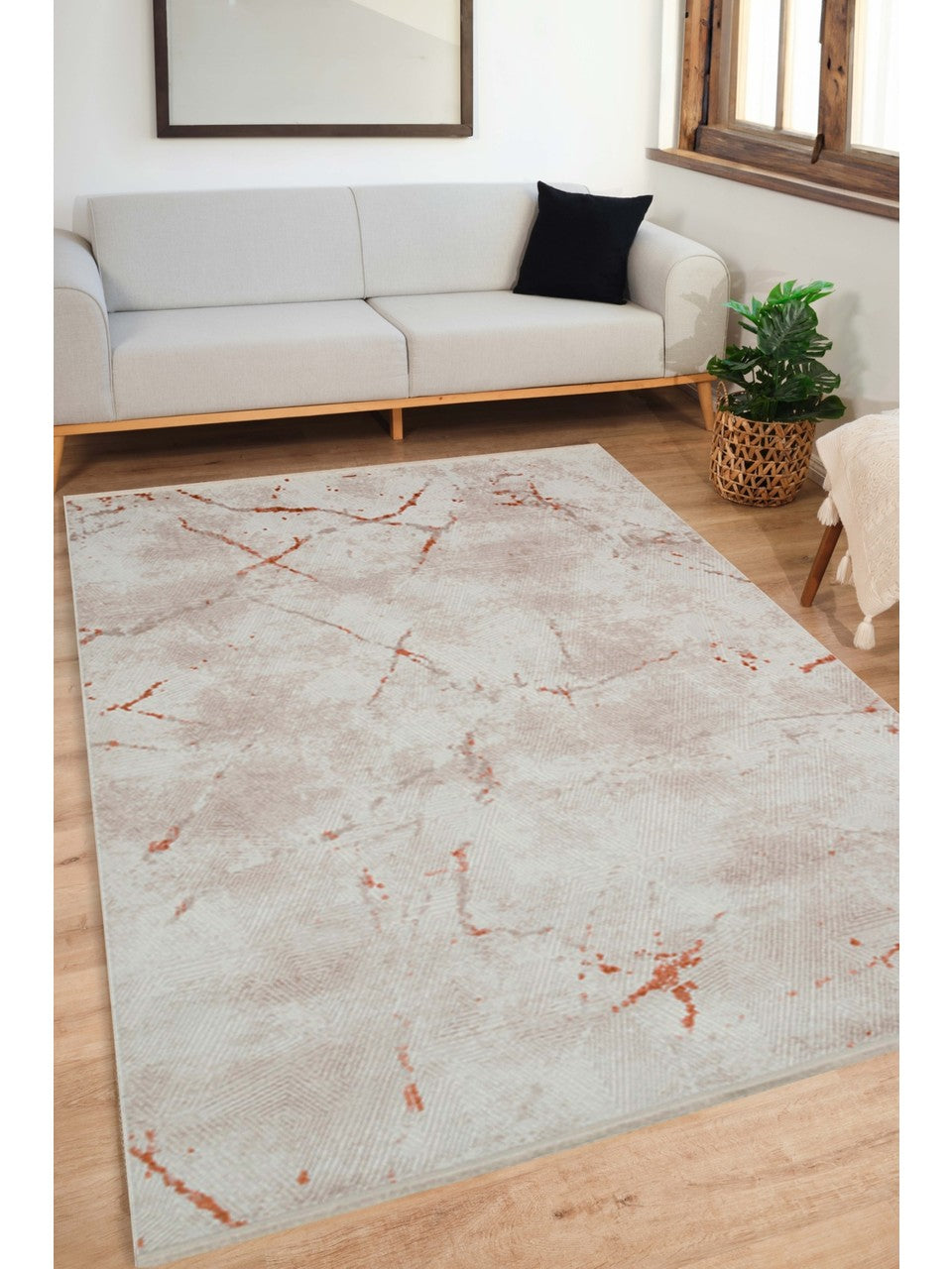 Netline Home Rugs Depot Cream Modern Alin AL004 Area Rug – 100% Acrylic, Non‑Shed, Easy‑Clean, Durable | Bedroom, Study, Kids Room, Entryway