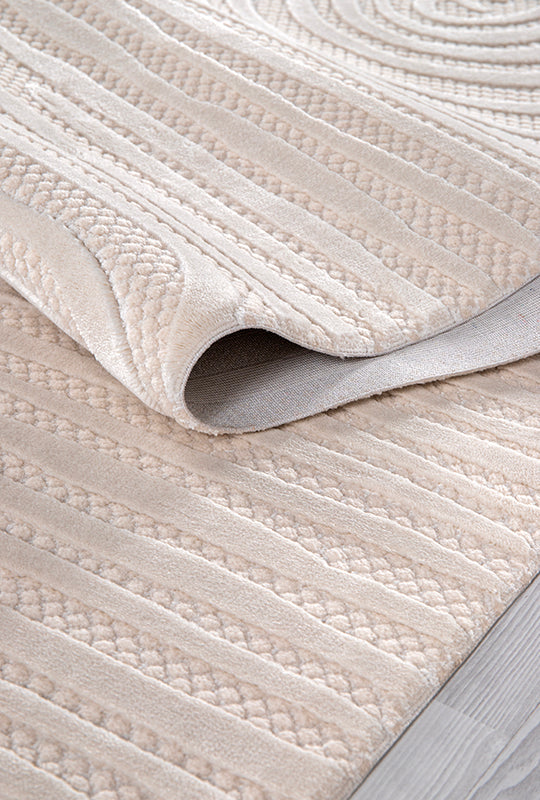 Netline Home Rugs Depot Cream Modern Boyut BY007 Area Rug – Polypropylene and Polyester, Non‑Shed, Easy‑Clean, Durable | Bedroom, Study, Kids Room, Entryway