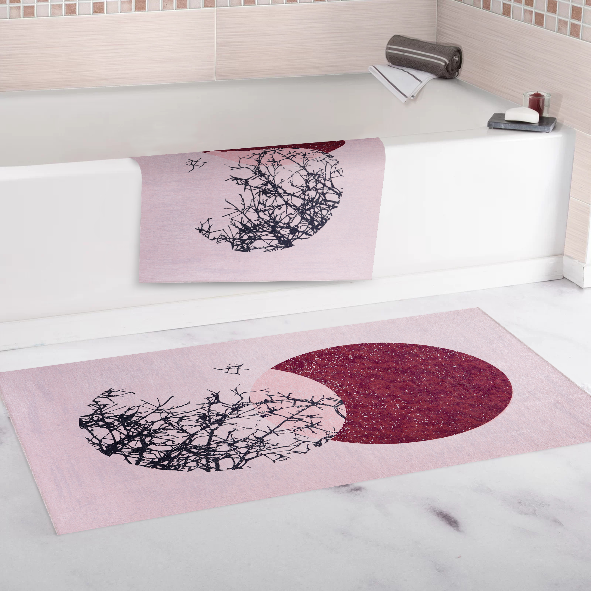 Netline Home Rugs Depot - Geometric Black & White Patchwork Washable Rug, Design NL1003