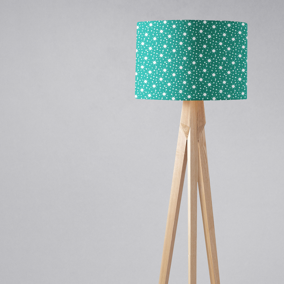 Turquoise and White Retro Lampshade – Ceiling & Table Compatible