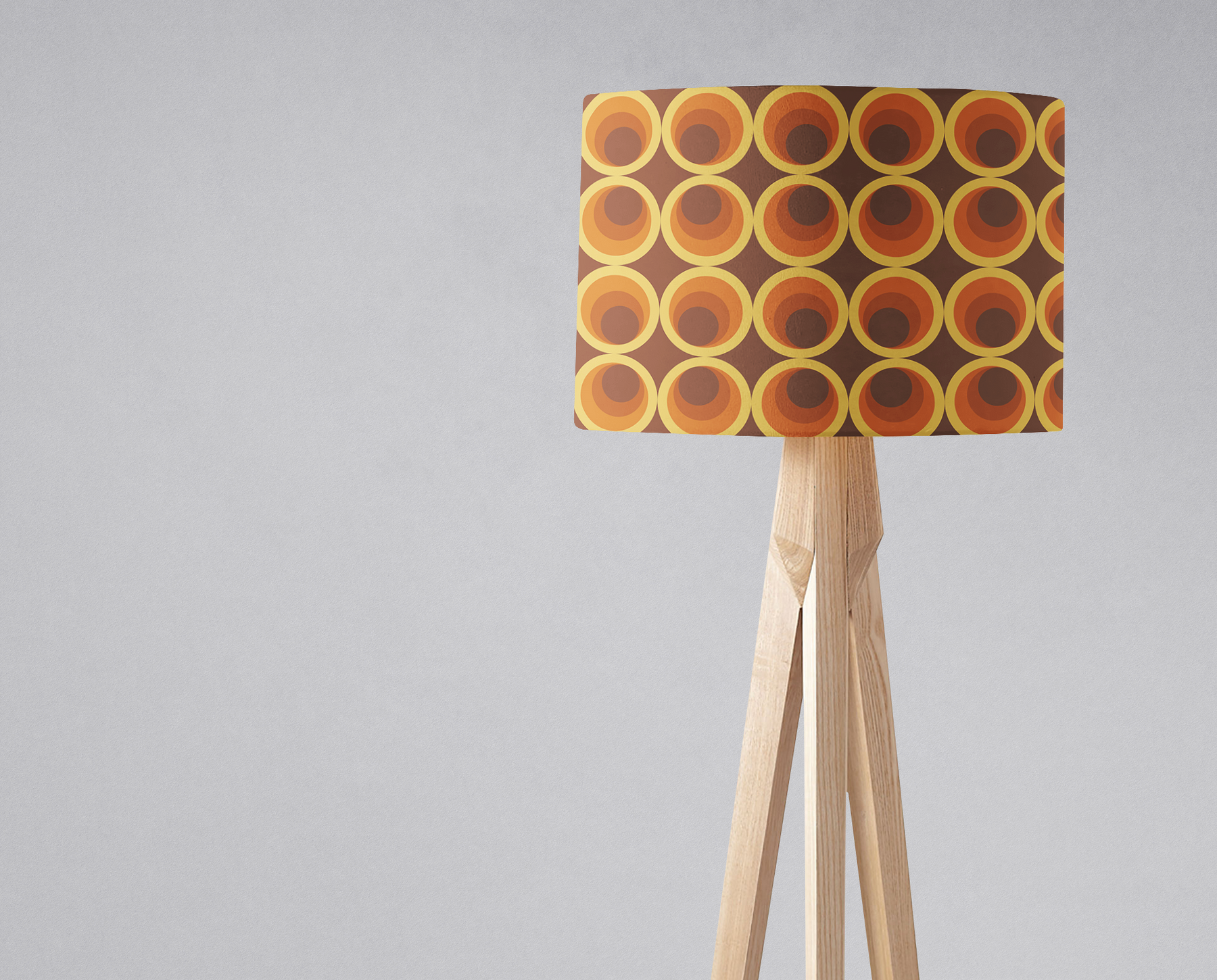 Dark Brown Retro 1970's Design Lampshade – Ceiling & Table Compatible