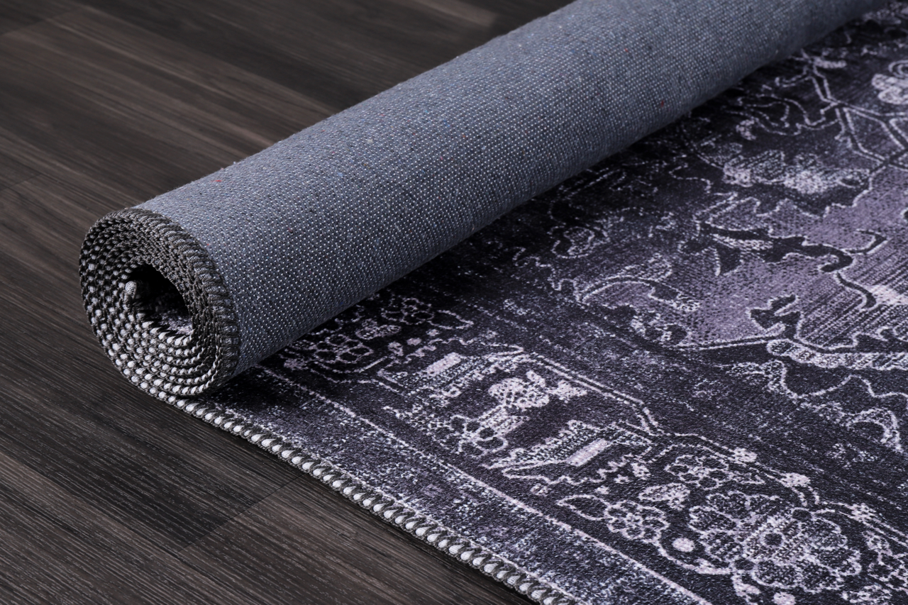 Netline Home Rugs Depot Tribal Black Geometric Medallion Washable Rug Design 1318