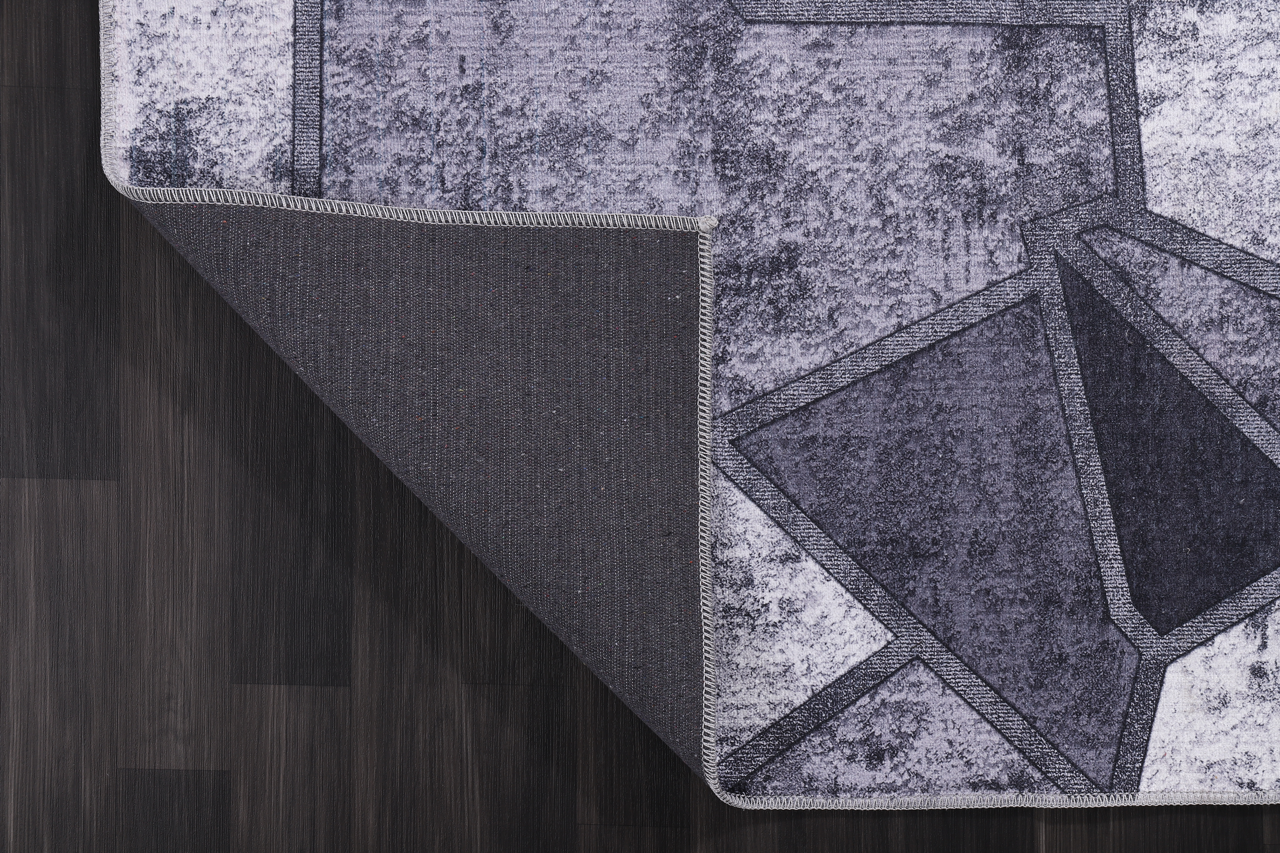 Netline Home Rugs Depot Geometric Black & White Patchwork Washable Rug Design 4001