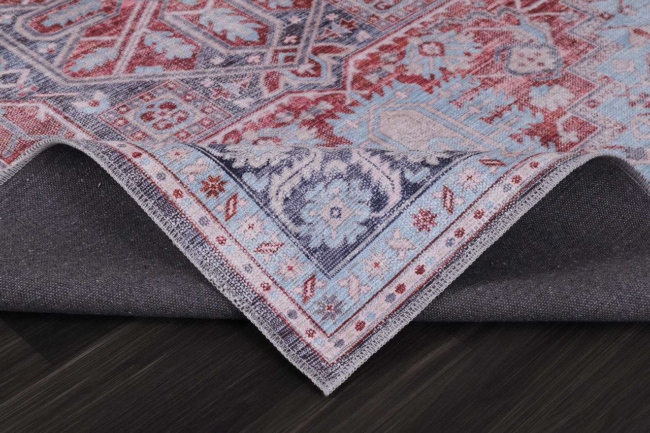 Netline Home Rugs Depot Bohemian Grey Striped Washable Rug Design K1