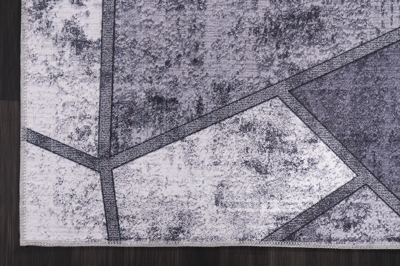 Netline Home Rugs Depot Geometric Black & White Patchwork Washable Rug Design 4001