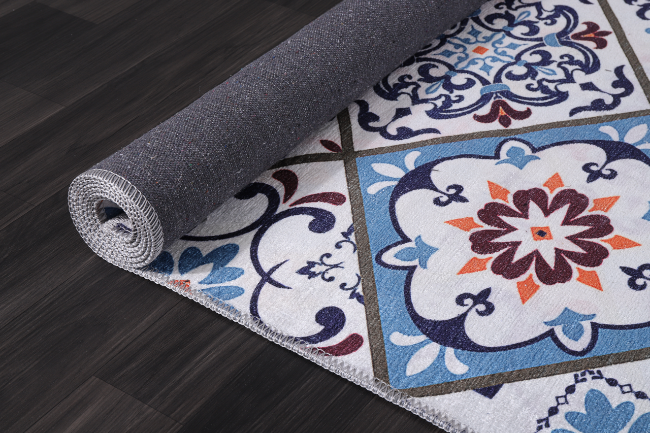 Netline Home Rugs Depot Modern Beige Floral Washable Rug Design 4002