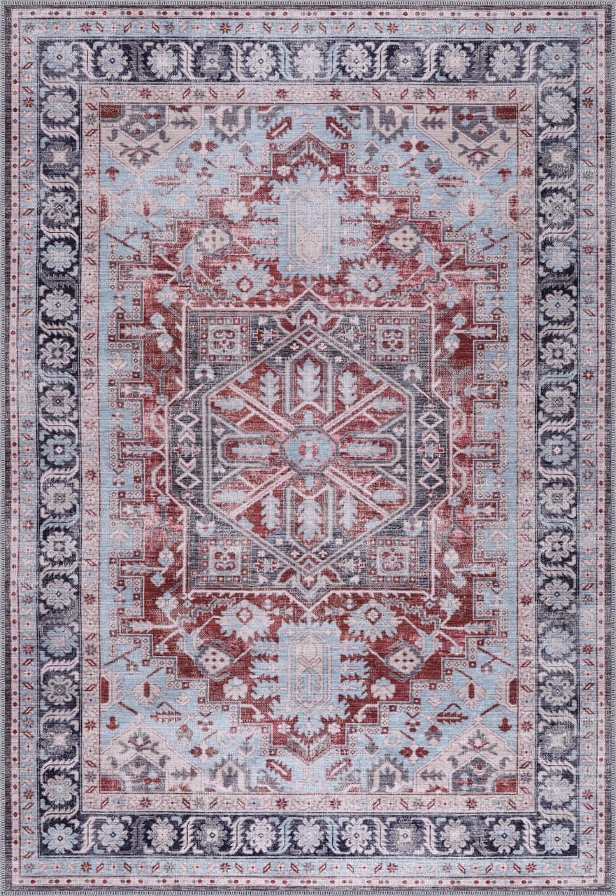 Gray bohemian striped washable rug by Netline Home with a soft, modern design, perfect for contemporary living spaces.