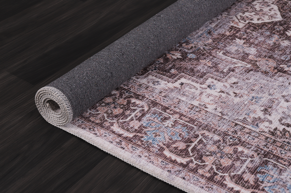 Multicolor geometric washable rug by Netline Home featuring tribal patterns and vibrant design, perfect for modern interiors.