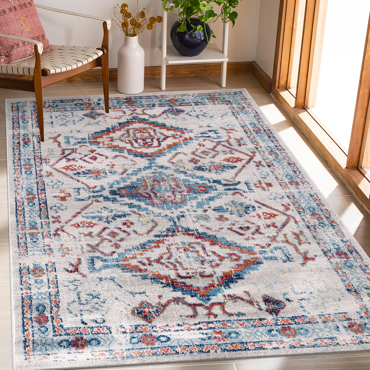 Vintage Area Rug 7661 – Tribal Distressed Terracotta