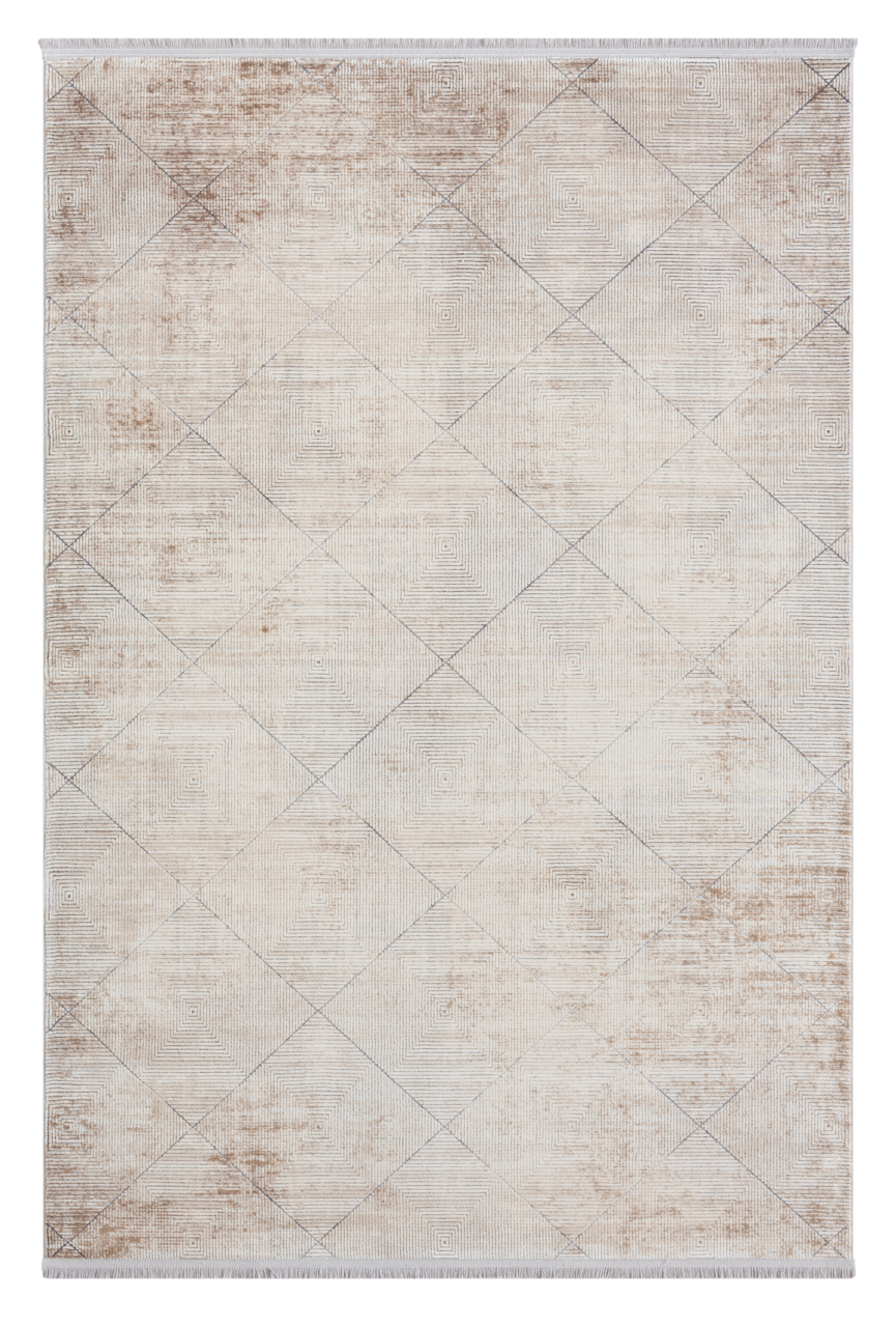 Netline Home Rugs Depot Beige Modern Mazzini 1490 Area Rug – 60% Viscose and 40% Acrylic, Non‑Shed, Easy‑Clean, Durable | Bedroom, Study, Kids Room, Entryway