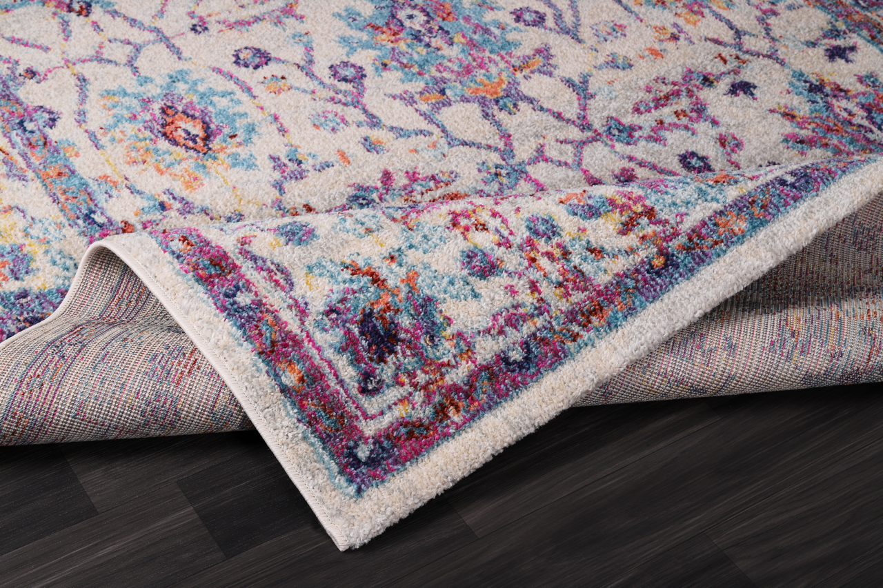Vintage Area Rug 7658 – Purple Distressed Floral