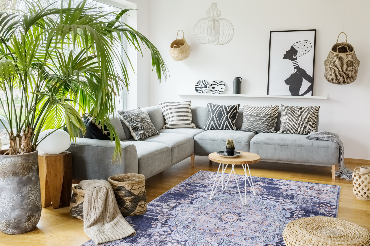 Netline Home Rugs Depot Traditional Blue Abstract Medallion Washable Rug Design 1487