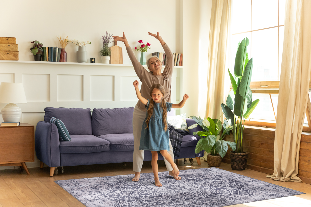 Netline Home Rugs Depot Traditional Blue Abstract Washable Rug Design 1338