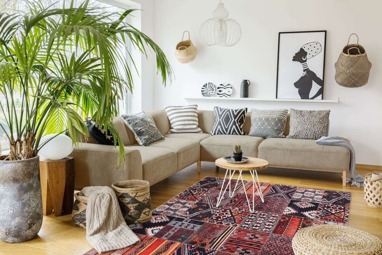 Netline Home Rugs Depot Kilim Red Medallion Patchwork Washable Rug Design 1306