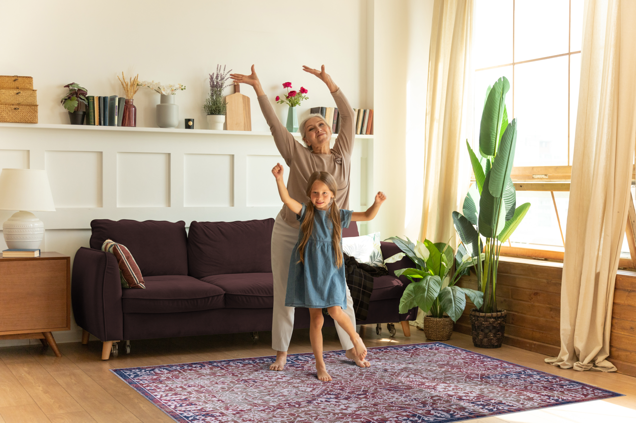 Netline Home Rugs Depot Kilim Red Medallion Washable Rug Design 1486